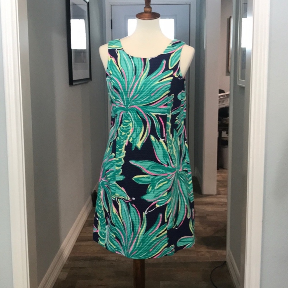 Lilly Pulitzer Blue and Green Tropical Dress
